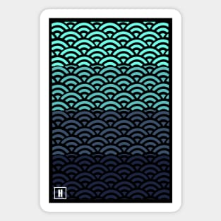 Retro Japanese Clouds Pattern RE:COLOR 18 Magnet